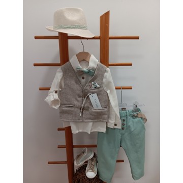 Guy Laroshe Σετ βάπτισης Μπεζ-Μέντα